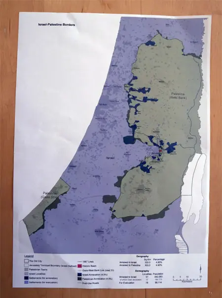 peta solusi dua negara israel palestina